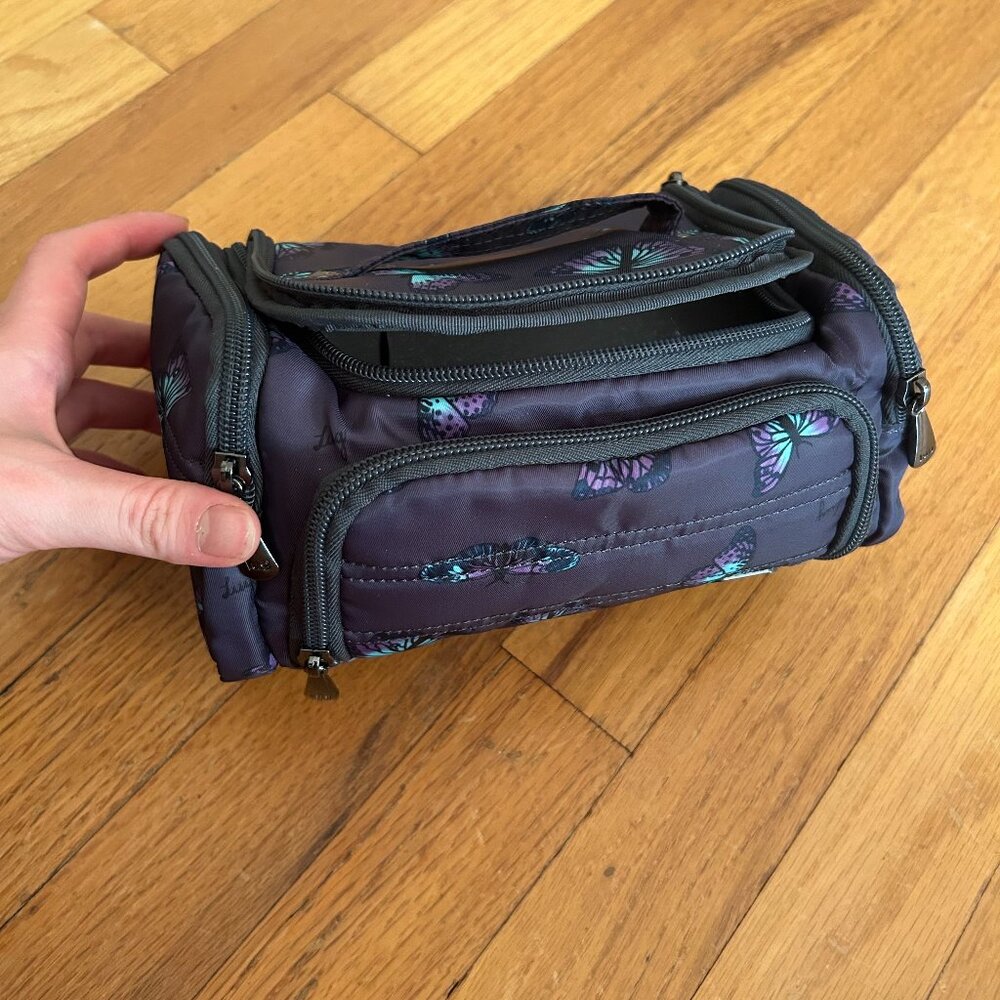 Lug Trolley Cosmetic Case - Butterfly Print - Travel Organizer Bag